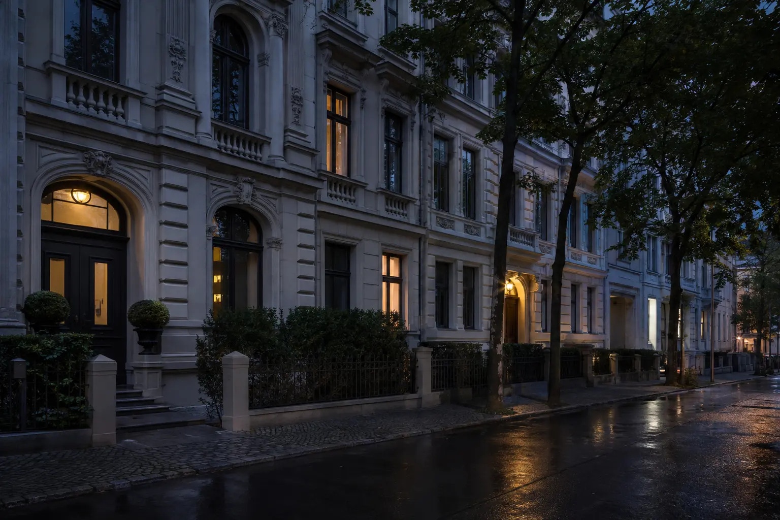 Berliner Gründerzeit-Residenz zur blauen Stunde